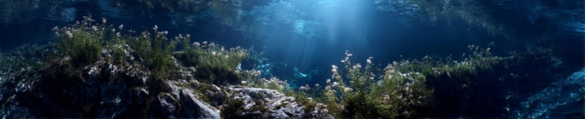 Underwater 360 degree hdr experience ocean depths nature scene