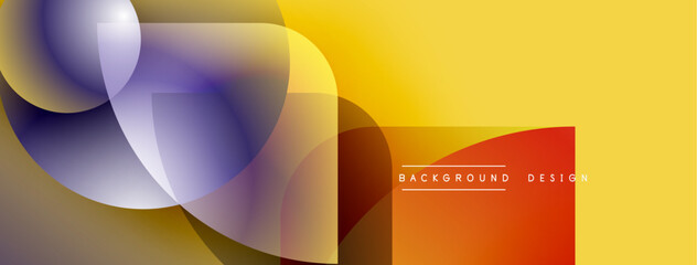 Abstract colorful layers create dynamic visual effect. Yellow, orange, purple hues blend smoothly. Modern design element for backgrounds.