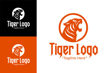 Minimalist Tiger Logo Designs in Orange and Black for Strong Brand Identity