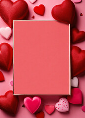 valentine card with hearts