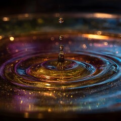 Water drop photography macro shot of liquid ripple effect close up abstract