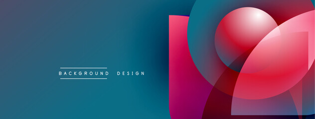 Abstract design features vibrant gradients, overlapping shapes. Modern aesthetic, suitable for backgrounds, presentations. Minimal text present.