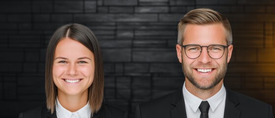 Professional business people smiling