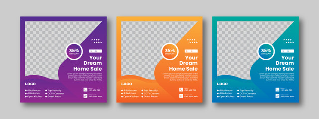  Real estate home sale social media Sale poster. Home sale advertising promotional banner. design. minimalistic advertising sale poster. elegant sale and discount promotional banner.