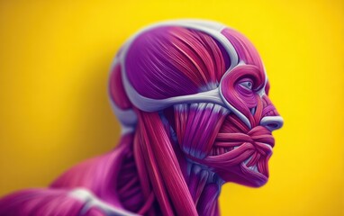 Detailed anatomical illustration of human head muscles