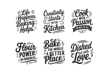 Lamas personalizadas con tu foto Baking and Cooking Quotes Bundle – Kitchen Typography Clipart Set