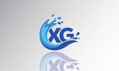 XG Wave Monogram Logo – Creative Splash Letter mark with Water Flow & Motion Effect for Fresh, Dynamic Branding & Aqua-Themed Identity Design


