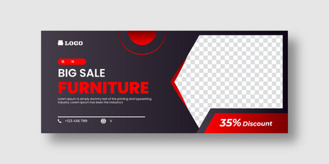 Modern Editable Furniture sale web banner. Furniture sale social media poster. Furniture sale advertising poster. elegant promotional banner. 