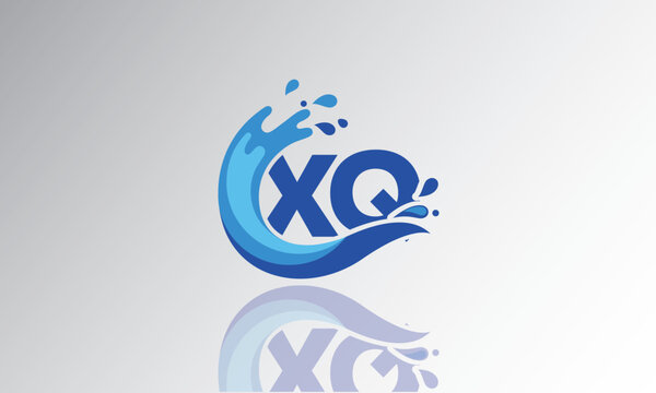XQ Wave Monogram Logo &ndash; Creative Splash Letter mark with Water Flow & Motion Effect for Fresh, Dynamic Branding & Aqua-Themed Identity Design

