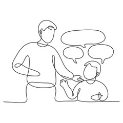 One continuous line drawing of someone presenting in front of an audience, vector illustration. Suitable design concept for businessman or businessman presentation their business with linear style.