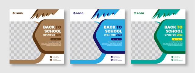 Back to School Modern Editable social media poster. New Admission advertising post minimalistic design. minimalistic advertising poster. elegant promotional banner.