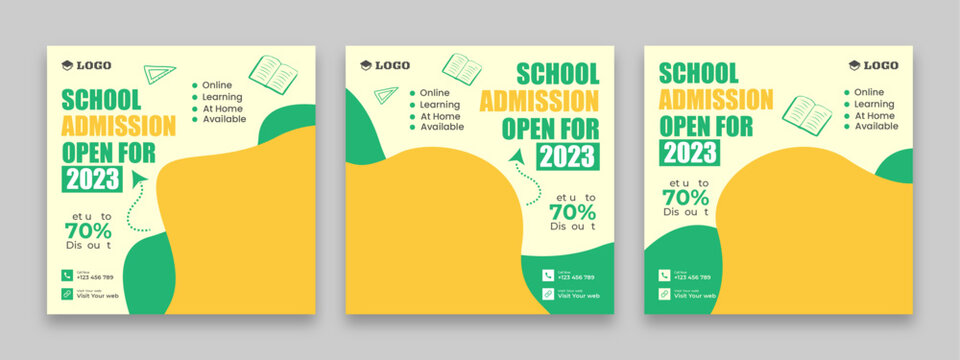 Back to School Modern Editable social media poster. New Admission advertising post minimalistic design. minimalistic advertising poster. elegant promotional banner. 