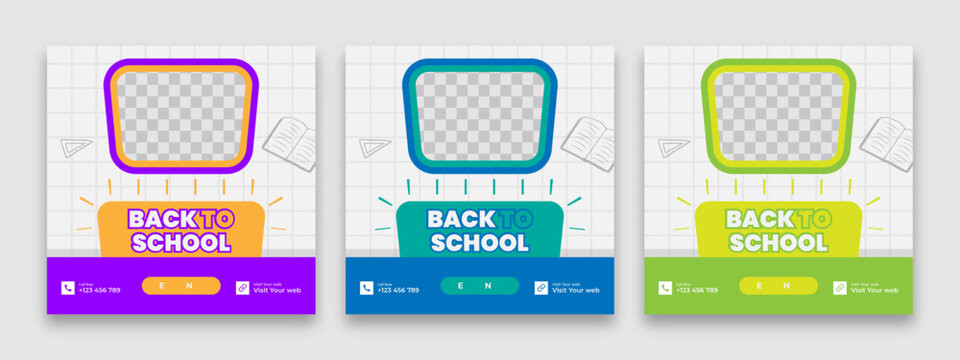 Back to School Modern Editable social media poster. New Admission advertising post minimalistic design. minimalistic advertising poster. elegant promotional banner.  - Powered by Adobe