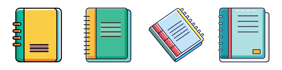 Digital Notebook Flat Illustration in Simple Minimalist Style