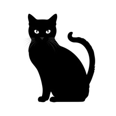 silhouette of a cat on a white background. Cat silhouette vector Illustration isolated on white background