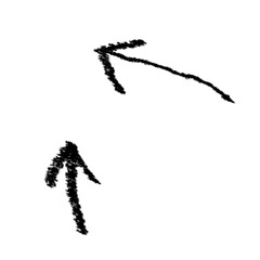 Doodle arrow vector icon. Design arrow grunge  emphasis line, curve wave.