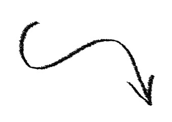 Doodle arrow vector icon. Design arrow grunge  emphasis line, curve wave.