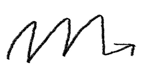 Doodle emphasis arrow vector icon. Design arrow grunge twist line, curve wave.