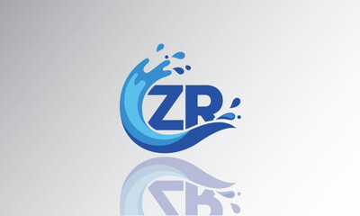 ZR Wave Monogram Logo – Creative Splash Letter mark with Water Flow & Motion Effect for Fresh, Dynamic Branding & Aqua-Themed Identity Design

