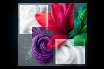 Abstract Colorful Slime Swirls with Glitter Texture