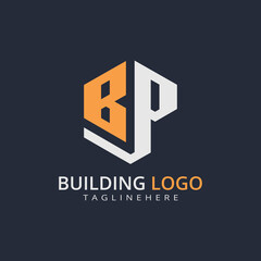 Fototapeta premium Modern Building Letter Logo Design – Real Estate Monogram Branding 