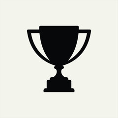 Trophy Cup Silhouette Vector – Bold Black Award Icon for Victory and Achievement