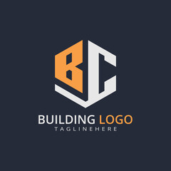 Fototapeta premium Modern Building Letter Logo Design – Real Estate Monogram Branding 