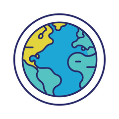 Globe Isolated High-Quality Colourful Icon Vector