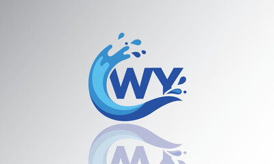 WY Wave Monogram Logo – Creative Splash Letter mark with Water Flow & Motion Effect for Fresh, Dynamic Branding & Aqua-Themed Identity Design

