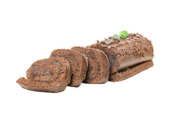 Cake roll isolated on white background, PNG