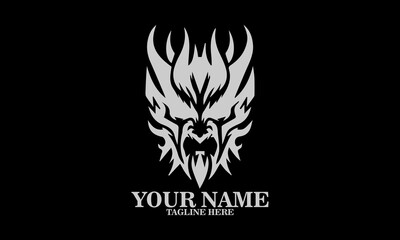 Illustration pandemonium devil vector design, pandemonium day icon and pandemonium day logo vector design. Devil black icon and devil vector illustration with black background