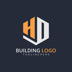 Modern Building Letter Logo Design – Real Estate Monogram Branding
