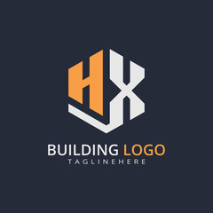 Obraz premium Modern Building Letter Logo Design – Real Estate Monogram Branding 