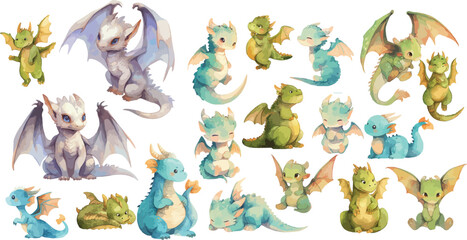 baby dragon watercolor clipart |baby dragon clipart for graphic resources