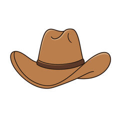 cowboy hat silhouette. cowboy hat isolated on white background. Vector illustration. cowboy hat illustration. hand drawn cowboy hat.