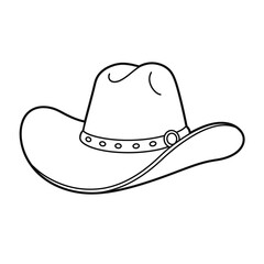 cowboy hat silhouette. cowboy hat isolated on white background. Vector illustration. cowboy hat illustration. hand drawn cowboy hat.