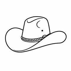 cowboy hat silhouette. cowboy hat isolated on white background. Vector illustration. cowboy hat illustration. hand drawn cowboy hat.