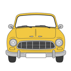 Vintage style classic muscle car black and white clip art. Vector