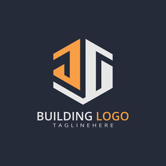 Modern Building Letter Logo Design – Real Estate Monogram Branding
