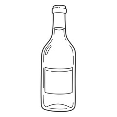 Elegant Red Wine Bottle and Glass:  Sophisticated Still Life, Rich Burgundy Hues,  Perfect for Wine Lists or Restaurant Menus.