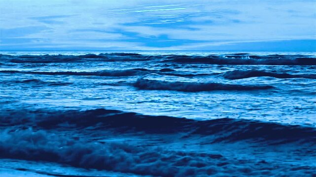 4K Blue Ocean and Blue Sky Combination - Serene Seascape Stock Footage for Nature and Travel Projects