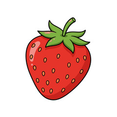 Vibrant Cartoon Strawberry Illustration:  Perfect for Food Blogs, Packaging, and Children's Products.