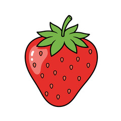 Vibrant Cartoon Strawberry Illustration:  Perfect for Food Blogs, Packaging, and Children's Products.