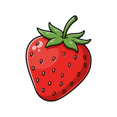 Vibrant Cartoon Strawberry Illustration:  Perfect for Food Blogs, Packaging, and Children's Products.