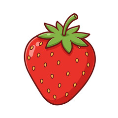 Obraz premium Vibrant Cartoon Strawberry Illustration: Perfect for Food Blogs, Packaging, and Children's Products.