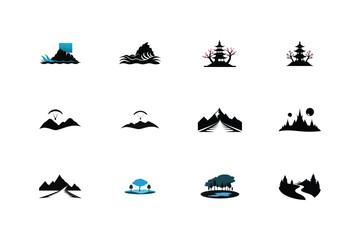 Halloween vector icon set design for a summer holiday at sea