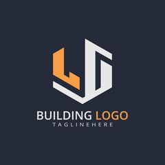 Modern Building Letter Logo Design – Real Estate Monogram Branding
