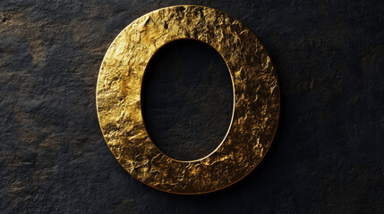 Elegant Gold Typography Letter O for Branding or Design