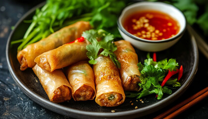 Vietnamese fried stuffed spring roll