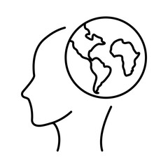 Thinking Brain Icon. Ideas, Intelligence, Ai, Knowledge, Learning, Neuron, Creativity, Inspiration, Brainstorm, Mindset Icons Editable Stroke Vector Illustration